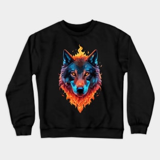 fire and wolf Crewneck Sweatshirt